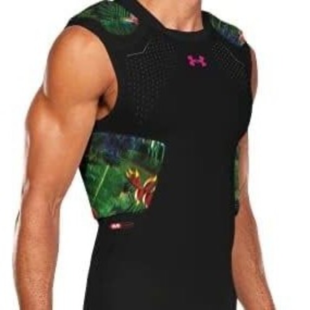 Under Armour Gameday Pro 5-Pad Top Men’s L Tropical Palm Floral Football Padded